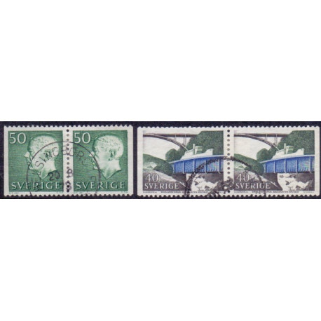 Sverige. 1968. Kanal, suppleringsværdi,  AFA nr. 604Co-606Ch ** (2 par)   postfrisk stemplet FDC st,