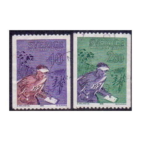 Sverige. 1968. VM i orientering, 40 Øre-2,80 kr. AFA nr. 622-23 **     postfrisk stemplet FDC st,