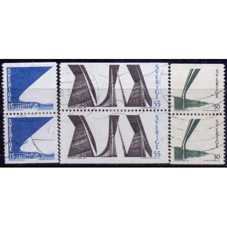 Sverige. 1969. Tjörnbroerne, AFA nr. 656Co-658Cn ** (3 par)    postfrisk stemplet FDC st,