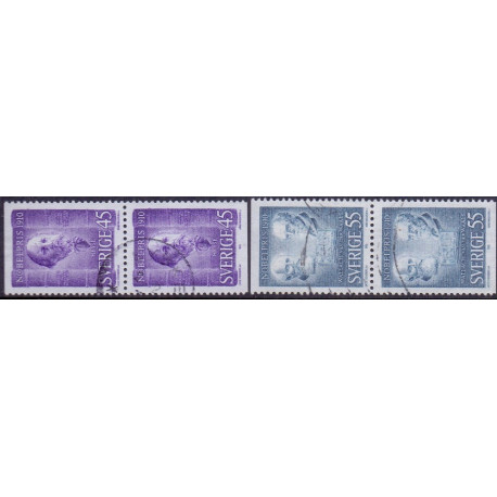 Sverige. 1970. Nobelpristagere 1910. AFA nr. 703Co-704Cn ** (2 par)    postfrisk stemplet FDC st,