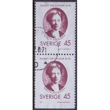 Sverige. 1971. Kvinders valgret. AFA nr. 708Co & 708Cn **    postfrisk stemplet FDC st,