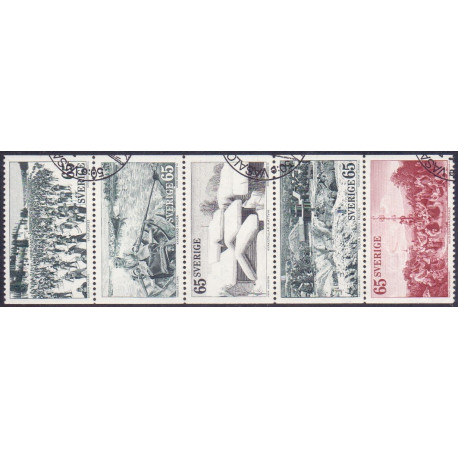 Sverige. 1973. Turistmotiver. 5 stribe. AFA nr. 800-04 **     postfrisk stemplet FDC st,