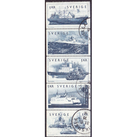 Sverige. 1974. Søfart, i 5-stribe. AFA nr. 887-91 **     postfrisk stemplet FDC st,