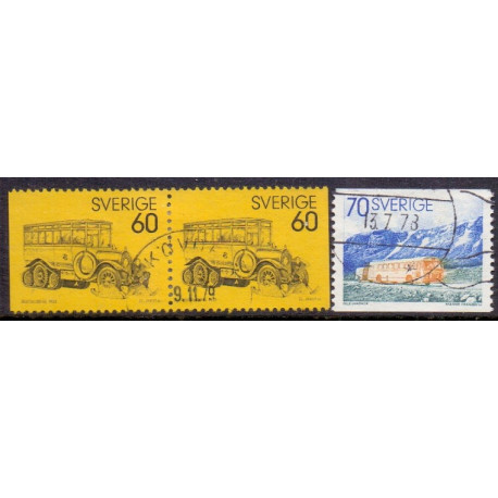 Sverige. 1973. Postbusser, 60-70 Øre. AFA nr. 798Cv-99 ** (par +1)   postfrisk stemplet FDC st,