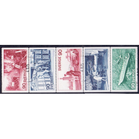 Sverige. 1975. Offentlige tjenster i 5-stribe. AFA nr. 922-25 **    postfrisk stemplet FDC st,