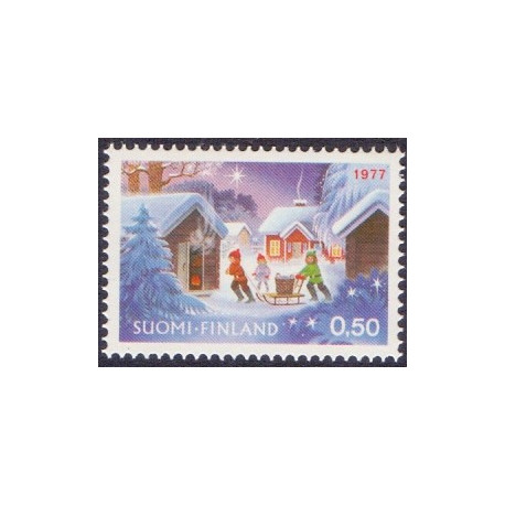 Finland. 1977. Julefrimærke. AFA nr. 824 **   , postfrisk stemplet FDC