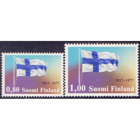 Finland. 1977. 60 års selvstændighed. AFA nr. 826-27 **   , postfrisk stemplet FDC