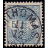 DWI. 1900. 5 cent blå. AFA nr 17 med variant: Dråbe over e i cent stemplet