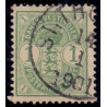DWI. 1900. 1 cent blå. AFA nr. 16 med variant: manglende lodret streg th. for kronen stemplet