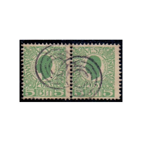 DWI. 1905. Kong  Chr. IX. 5 bit. AFA nr. 24 i st. parstykke