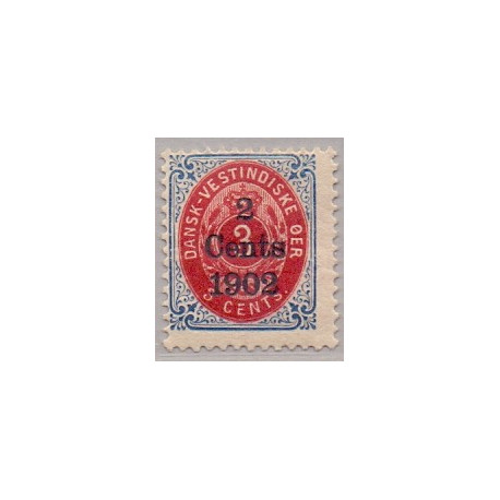 DWI. 1902. 2 cents/3c. OMV. RM. AFA nr 20y, med brud i E i Cent *
