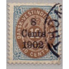 DWI. 1902. 8 cents/10 c. RET RM. AFA nr 21 dobbelt ramme i nord st.