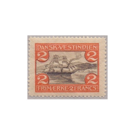 DWI. 1905. St. Thomas Havn 2 fr. AFA nr 31, perle på Ø tv 2-tal **