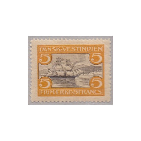 DWI. 1905. St. Thomas Havn 5 fr. AFA nr 32, takningsfejl i th *