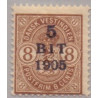 DWI. 1905. Provisorier 5 BIT/8 c. AFA nr 35 plet i V i Vestindien *