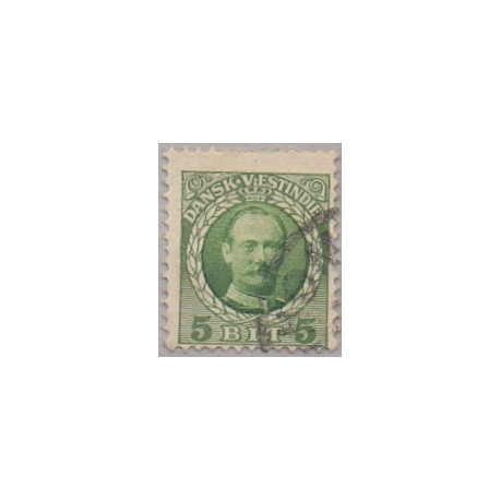 DWI. 1907-08. Kong Fred. VIII 5 bit. AFA nr 36 hvid plet over S i Sk st.