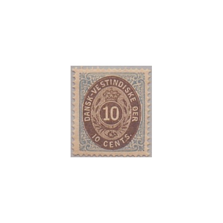 DWI. 1876-1901.  10 Cents, blå/lysbrun. AFA nr 11x *