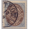 DWI. 1876-1901.  10 Cents, blå/lysbrun. AFA nr 11 med brud på oval under N st.