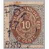 DWI. 1876-1901.  10 Cents, blå/lysbrun. AFA nr 11 med brud i 0 i 10 st.