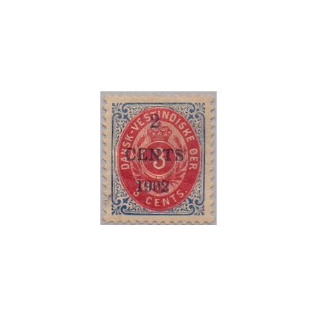 DWI. 1902. 2 CENT/3c. OMV RM. AFA nr 18By, Lige fod på 2 tal i 1902 *