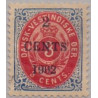 DWI. 1902. 2 CENT/3c. OMV RM. AFA nr 18By, Lige fod på 2 tal i 1902 *