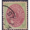 DWI. 1873-1902.  1 Cent, grøn/rødliglilla. omv. rm. AFA nr. 5By farveløsplet under stempel