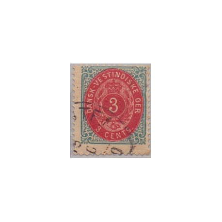 DWI. 1873-1902.  3 Cent, blå/karminrosa, omv. rm. AFA nr 6y med bule **