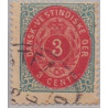 DWI. 1873-1902.  3 Cent, blå/karminrosa, omv. rm. AFA nr 6y med bule **