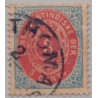 DWI. 1873-1902.  3 Cent, indigo/karminrosa, omv. rm. AFA nr 6By brug i Ø ramme st.