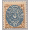 DWI. 1873-1902.  4 Cents, gulbrun/blå.AFA nr 7B farvefejl NØ *