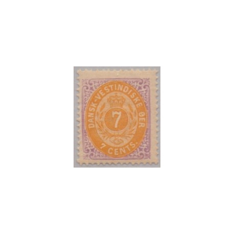 DWI. 1873-1902.  7 Cents, lilla/gul AFA nr 8 brud i N **