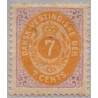 DWI. 1873-1902.  7 Cents, lilla/gul AFA nr 8 åben ramme i V *