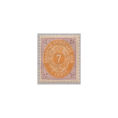 DWI. 1873-1902.  7 Cents, lilla/gul. OMV RM AFA nr 8y brud udfor E i øre*