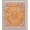DWI. 1873-1902.  7 Cents, lilla/gul. OMV RM AFA nr 8y brud udfor E i øre*