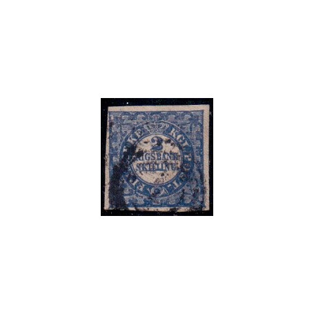 1851. 2 Rbs. Thiele pl. I tp 6, AFA nr. 2b, annulleret med nr. stempel 1. Sign Osper BPP