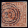 1854. 4 Skilling, brun, AFA nr. 4 **, postfrisk, ubrugt, stemplet