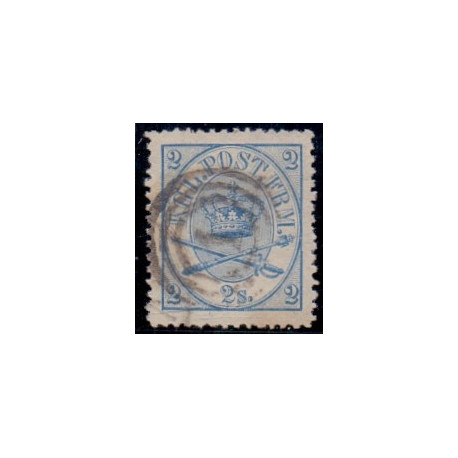 1864. 2 sk. blå. AFA nr. 11 st. **