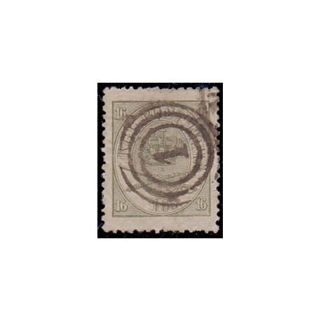 1864. 16 sk. oliven. AFA nr. 15 st.