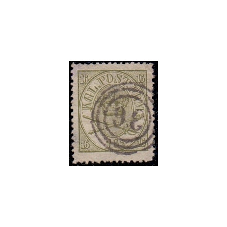 1864. 16 sk. oliven. AFA nr. 15 st.