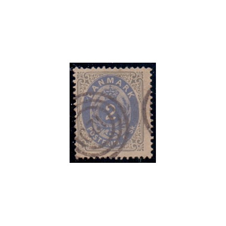 1871. 2 Sk. Grå/blå  AFA nr.16 st.