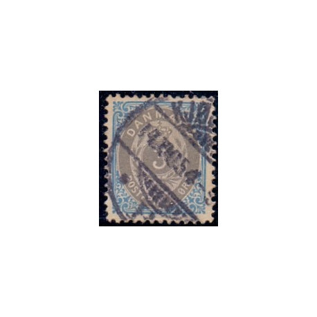 1875. To-farvede 3 øre AFA nr. 22 postfrisk      Ubrugt stemplet