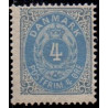 1875. To-farvede 4 øre AFA nr. 23, postfrisk   Ubrugt stemplet