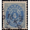 1875. To-farvede 4 øre AFA nr. 23, postfrisk   Ubrugt stemplet