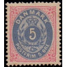 1875. To-farvede 5 øre AFA nr. 24, postfrisk Ubrugt stemplet