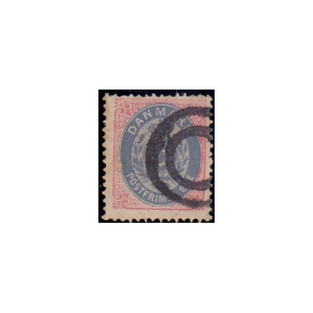1875. To-farvede 5 øre AFA nr. 24, postfrisk Ubrugt stemplet