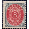 1875. To-farvede 8 øre AFA nr. 25, postfrisk   Ubrugt stemplet