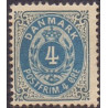1895-1901. To-farvede 4 øre AFA nr. 23B, postfrisk Ubrugt stemplet