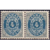 1895-1901. To-farvede 4 øre AFA nr. 23By, omvendt ramme, postfrisk parstykke