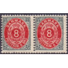 1895-1901. To-farvede 8 øre AFA nr. 25By, postfrisk Ubrugt stemplet