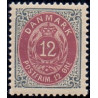 1875. To-farvede 12 øre AFA nr. 26, postfrisk  Ubrugt stemplet